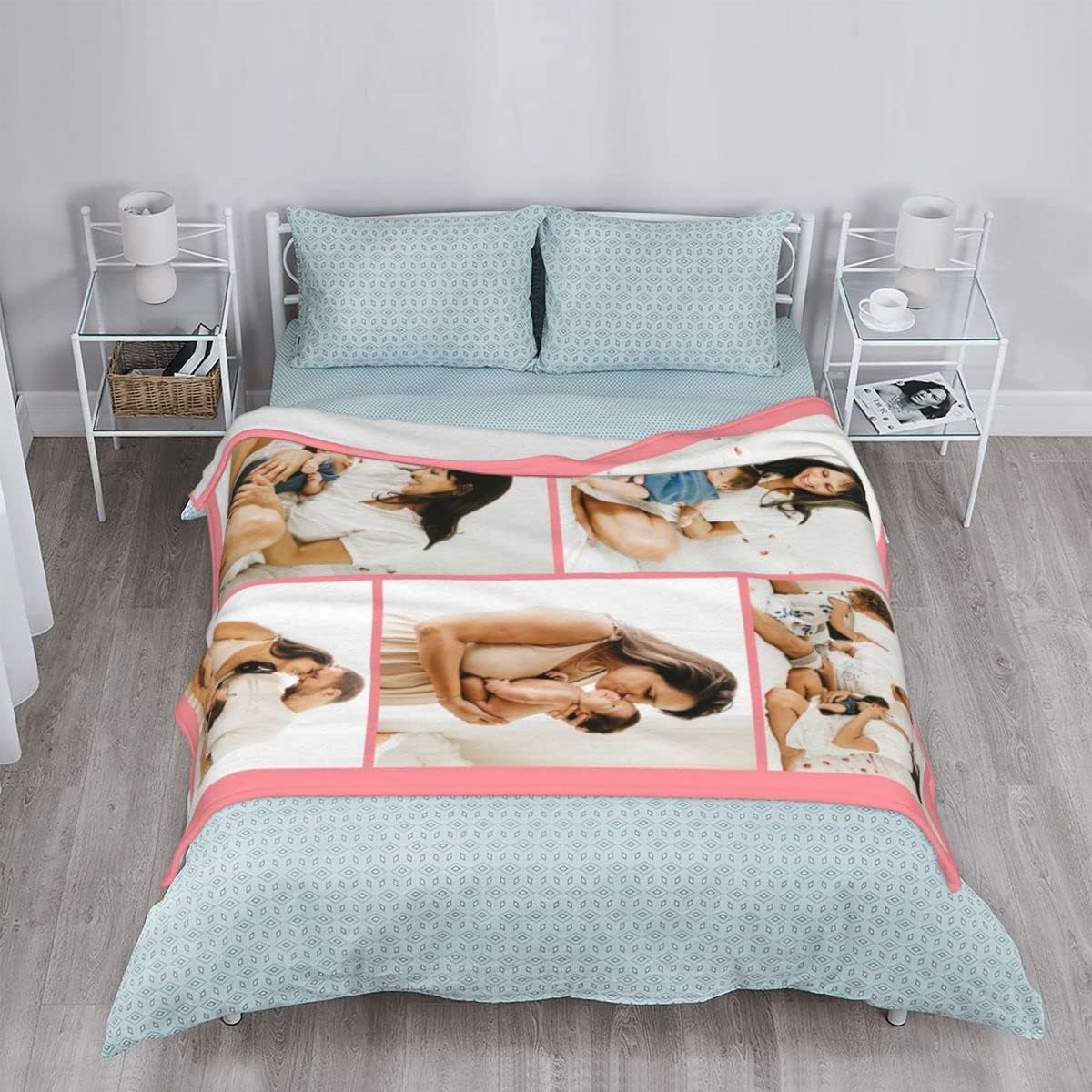 Custom Blanket with Picture Customized Flannel Throw Blankets with Photos Personalized Gifts for Mothers Christmas Halloween