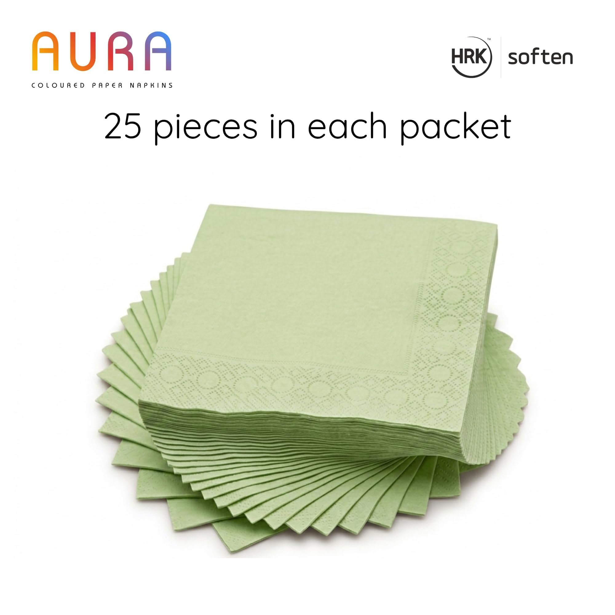 AURA Mint Green Paper Napkins - 50 Pulls -3