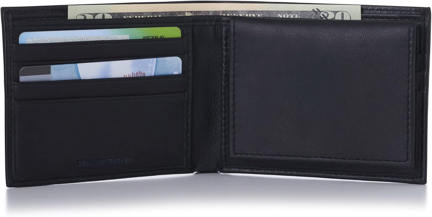 Alpine Swiss Mens Passcase Bifold Wallet Genuine Leather Comes in Gift Bag - Image 2