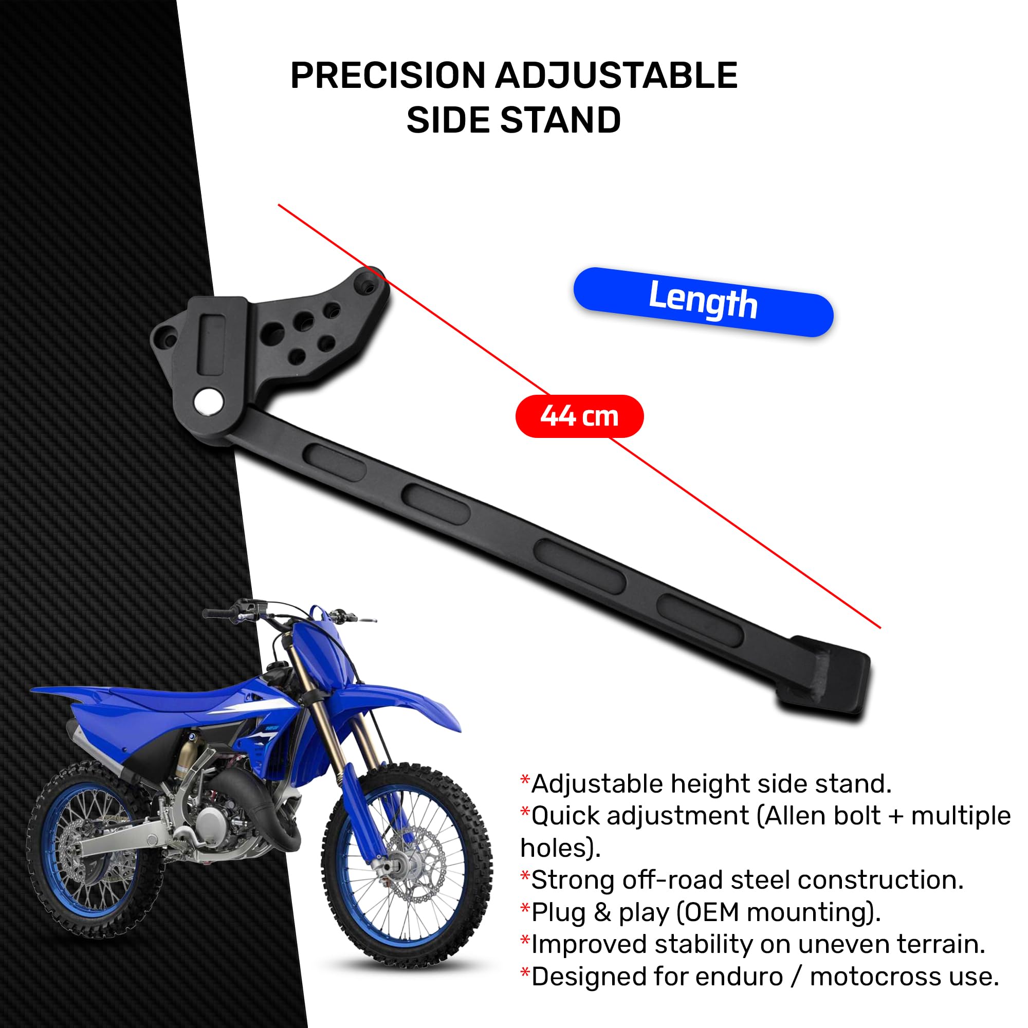avdb-moto Cavalletto Laterale compatibile con YAMAHA YZ 125 / YZ125 2005-2026, YZ 250 / YZ250 2005-2026