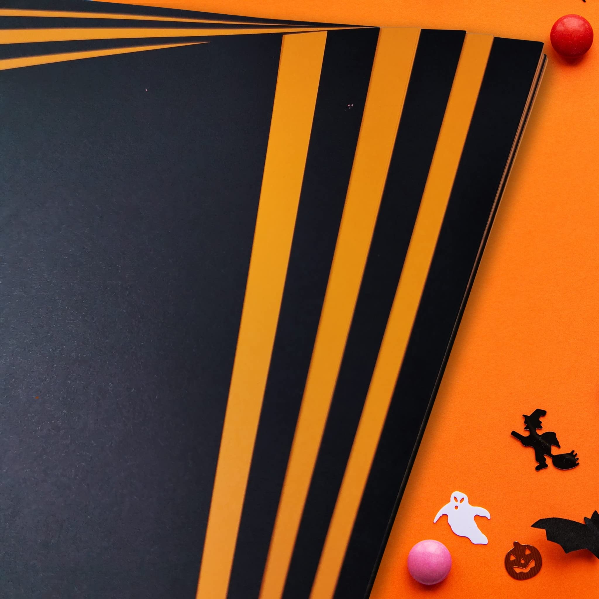 Halloween A4 Black & Orange Card - 20 Sheets, 160gsm, Printer & Photocopier Compatible, Orange,Black, A5 - Image 3