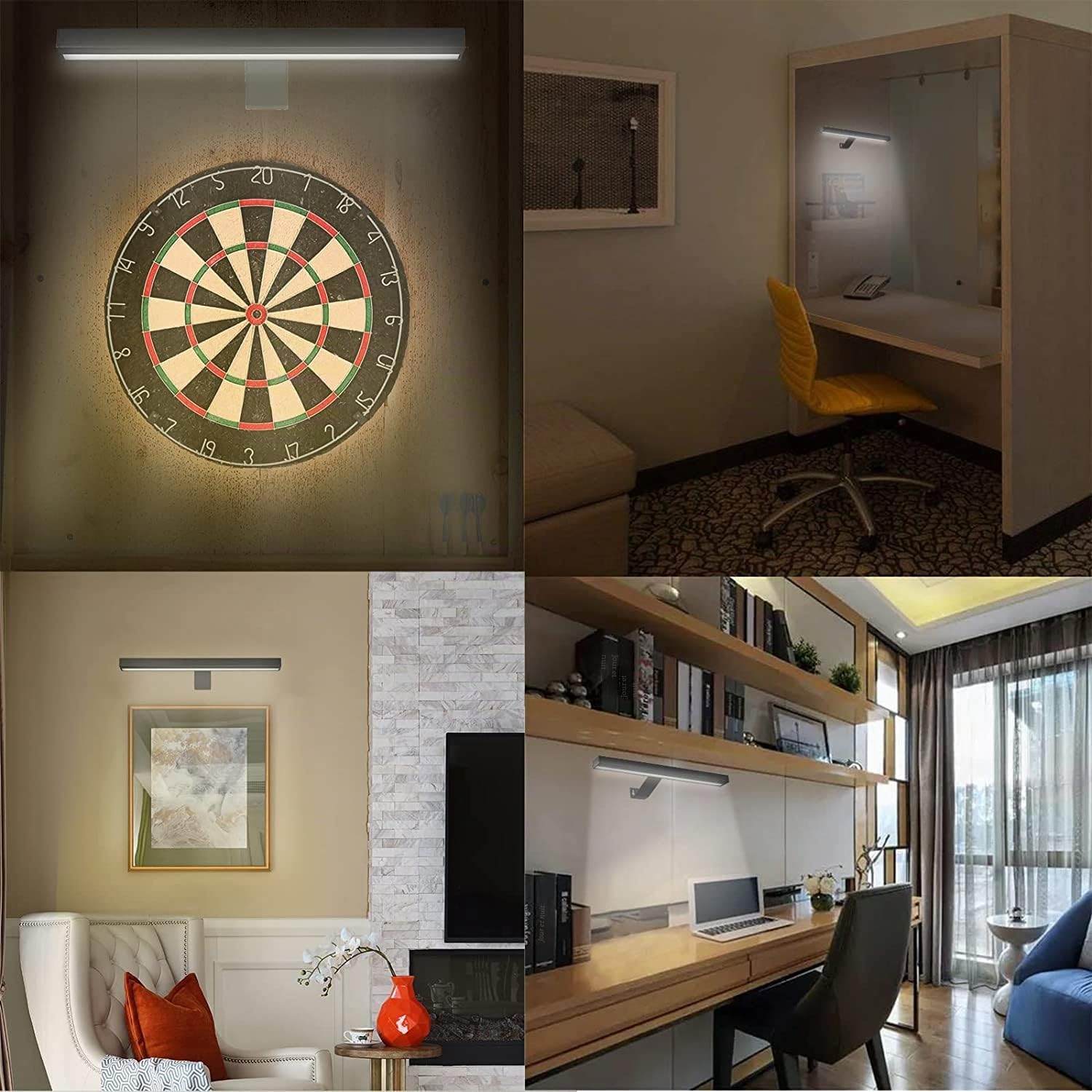 MIOBLUE Lampe d'affichage d'image sans fil avec batterie rechargeable à distance lampe de peinture avec 3 modes d'éclairage, dimmable dart Board avec cadre Portrait art Timer corps en métal