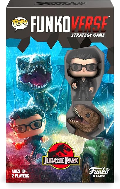 Funkoverse: Jurassic Park (2 Exclusive Funko POP! Figures) Light Strategy Board Game For Children And Adults (Ages 10+) Ideal for 2 Players - Funko 45889