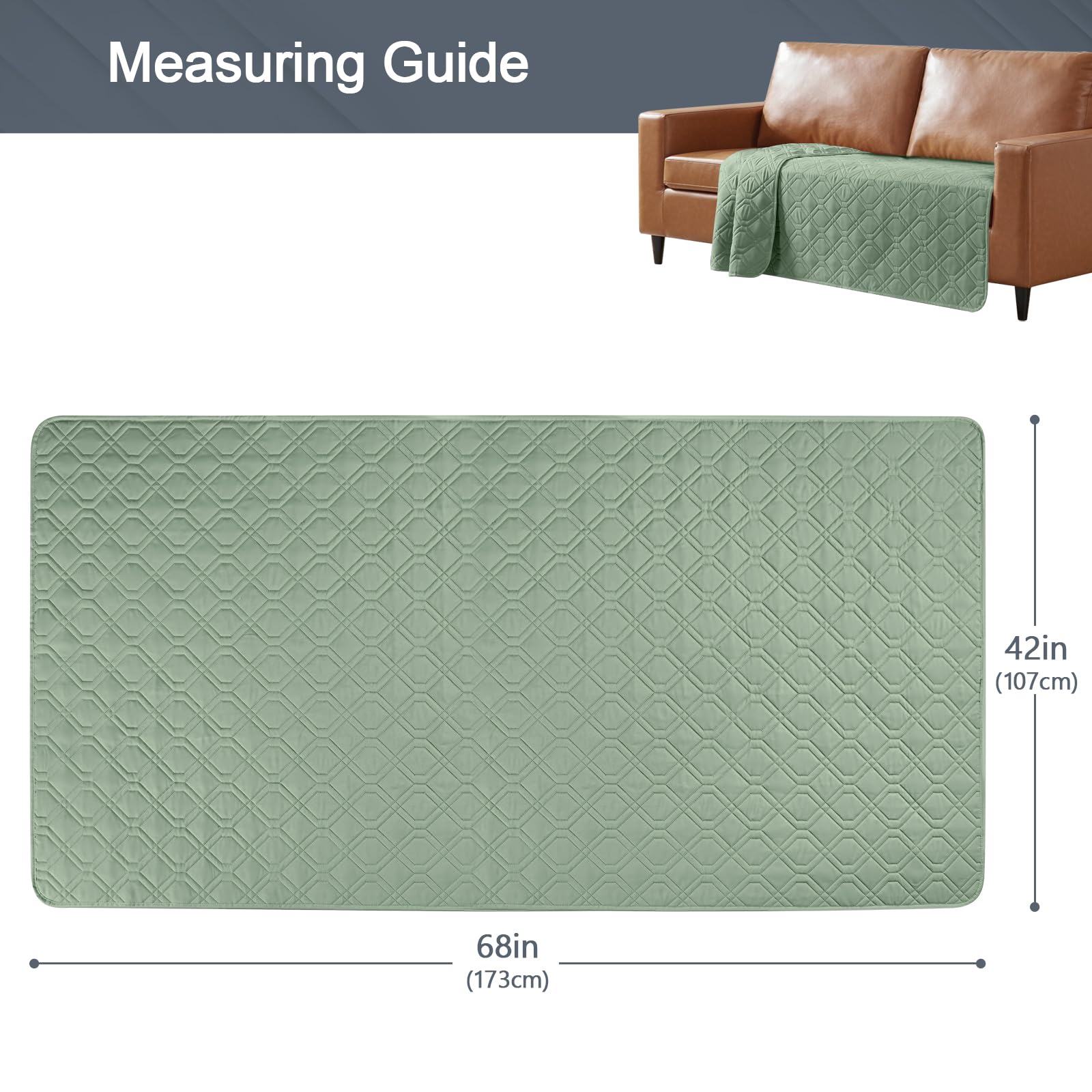 TAOCOCO Chair Waterproof Sofa Covers,Reversible Couch Dog Cover,Waterproof Sofa Protector Couch Cover,Washable Sofa Slipcover(Sage Green - Image 2
