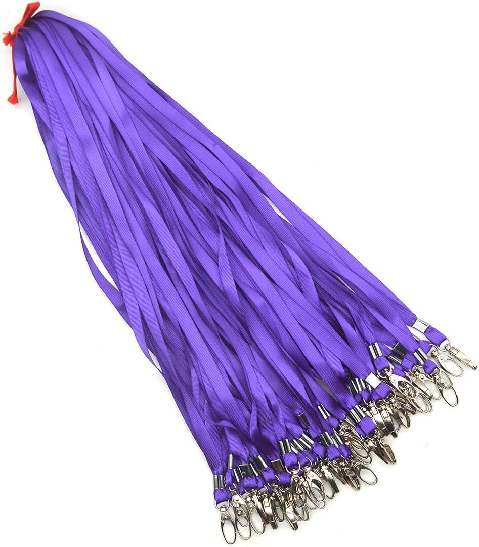 Lanyards 100Pcs Bulk Lanyard for Id Badges,Badge Lanyards Swivel Hooks Clips Great for Name Tags Badge