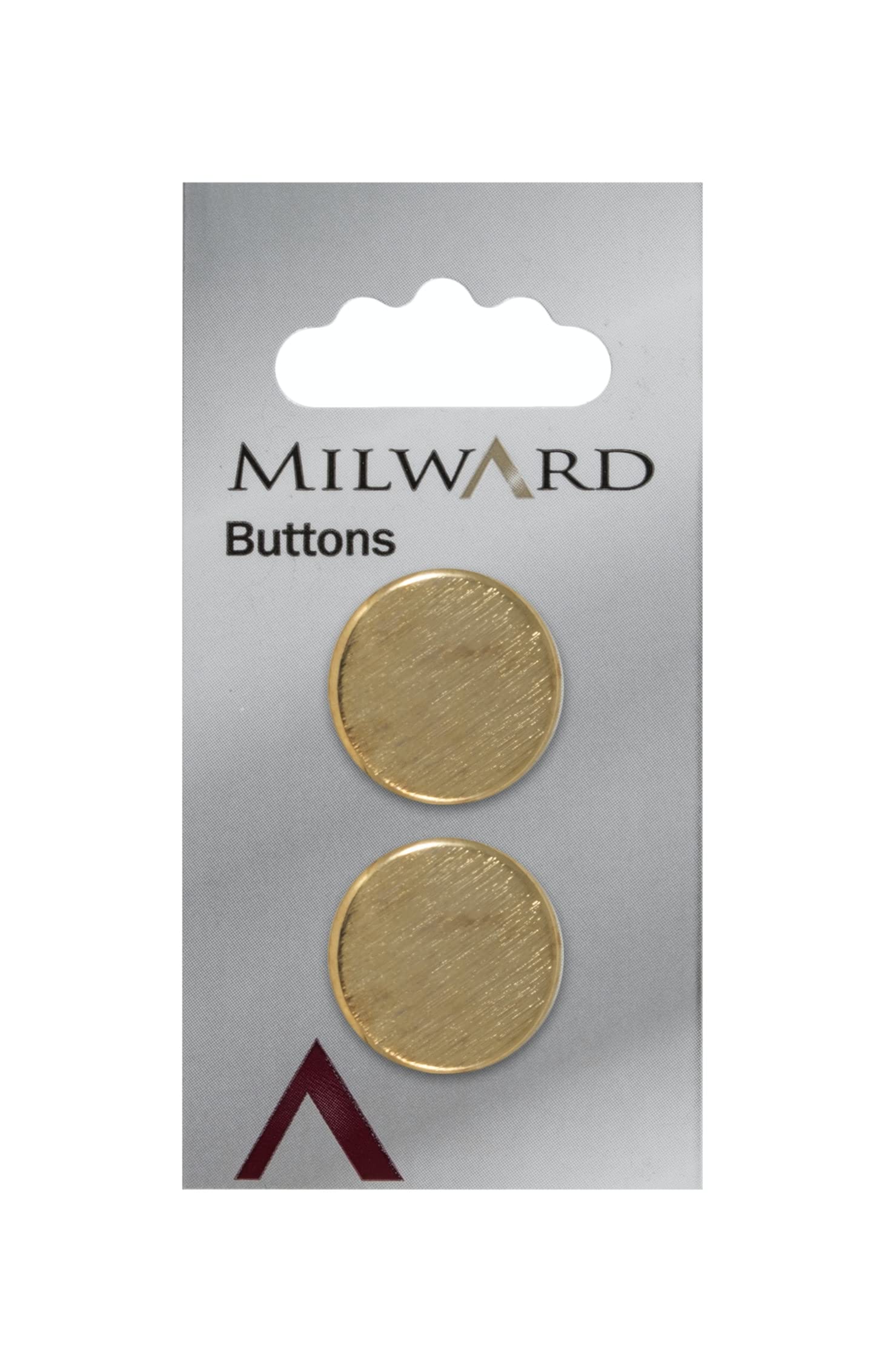 Milward 20 mm 2-Piece Brushed Effect Gold Shank Metal Buttons, Gold