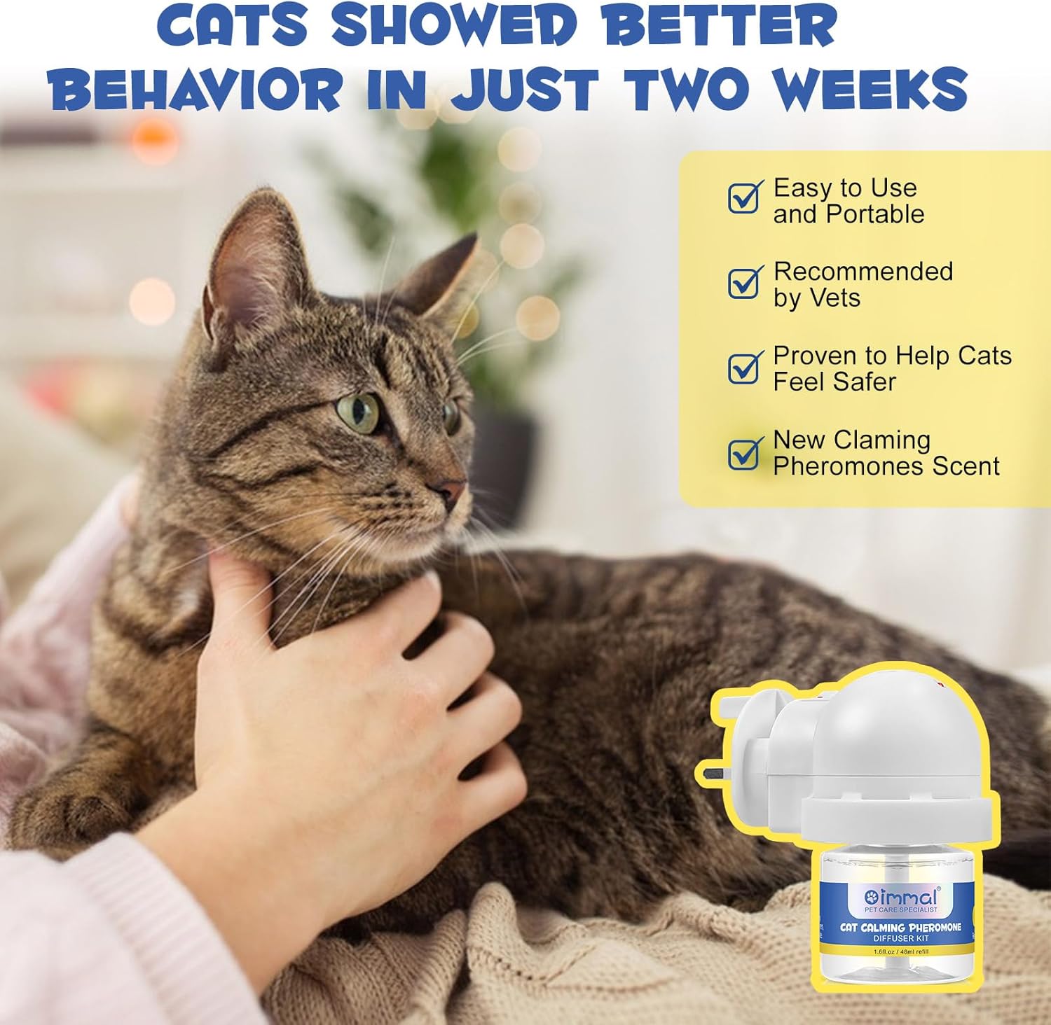 VFjVlVdG Calming Diffuser for Dogs & Cats, Pheromones Diffuser Anxiety Relief Diffuser with 30 Day Refill - Comfort, Calming and Relax Anxious Dog and Other Problematic Behaviors| 48 ml (Cats) 7 715dloBjSVL. AC SL1500