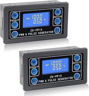 Coliao 2pcs ZK-PP1K PWM Pulse Signal Generator Frequency Generator 1Hz-150kHz Dual Mode LCD Display 3.3-30V 5-30mA PWM Pulse Frequency Duty Cycle Adjustable Square Wave Signal Generator