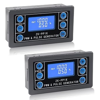 2pcs ZK-PP1K PWM Pulse Signal Generator Frequency Generator 1Hz-150kHz Dual Mode LCD Display 3.3-30V 5-30mA PWM Pulse Frequency Duty Cycle Adjustable Square Wave Signal Generator