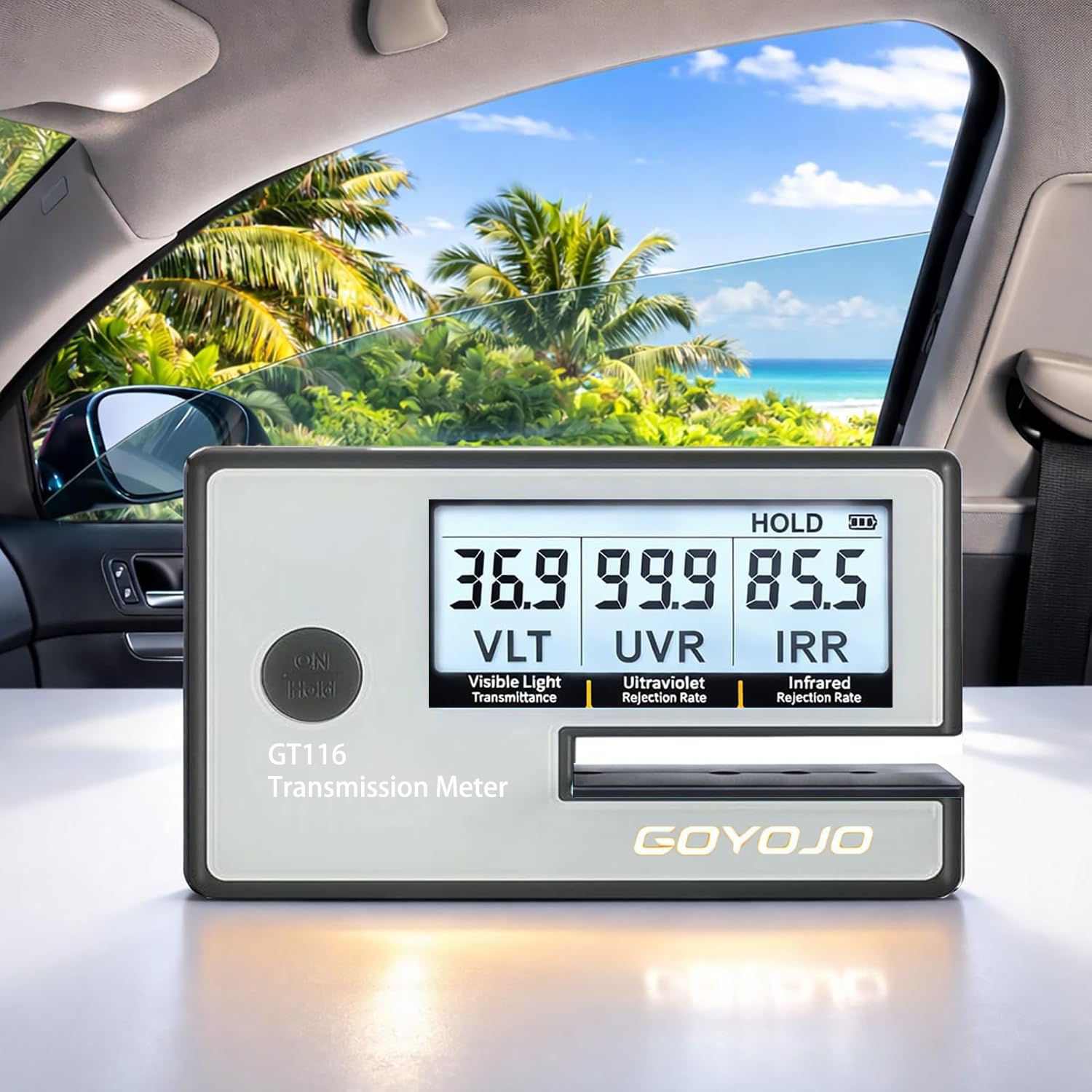 Portable Solar Tester Meter, Digital Window Tint Meter Filmed Glass Tester UV IR Rejection Meter Spectrum Tester IR 950nm UV 365nm VR 550nm LS162-picture-18