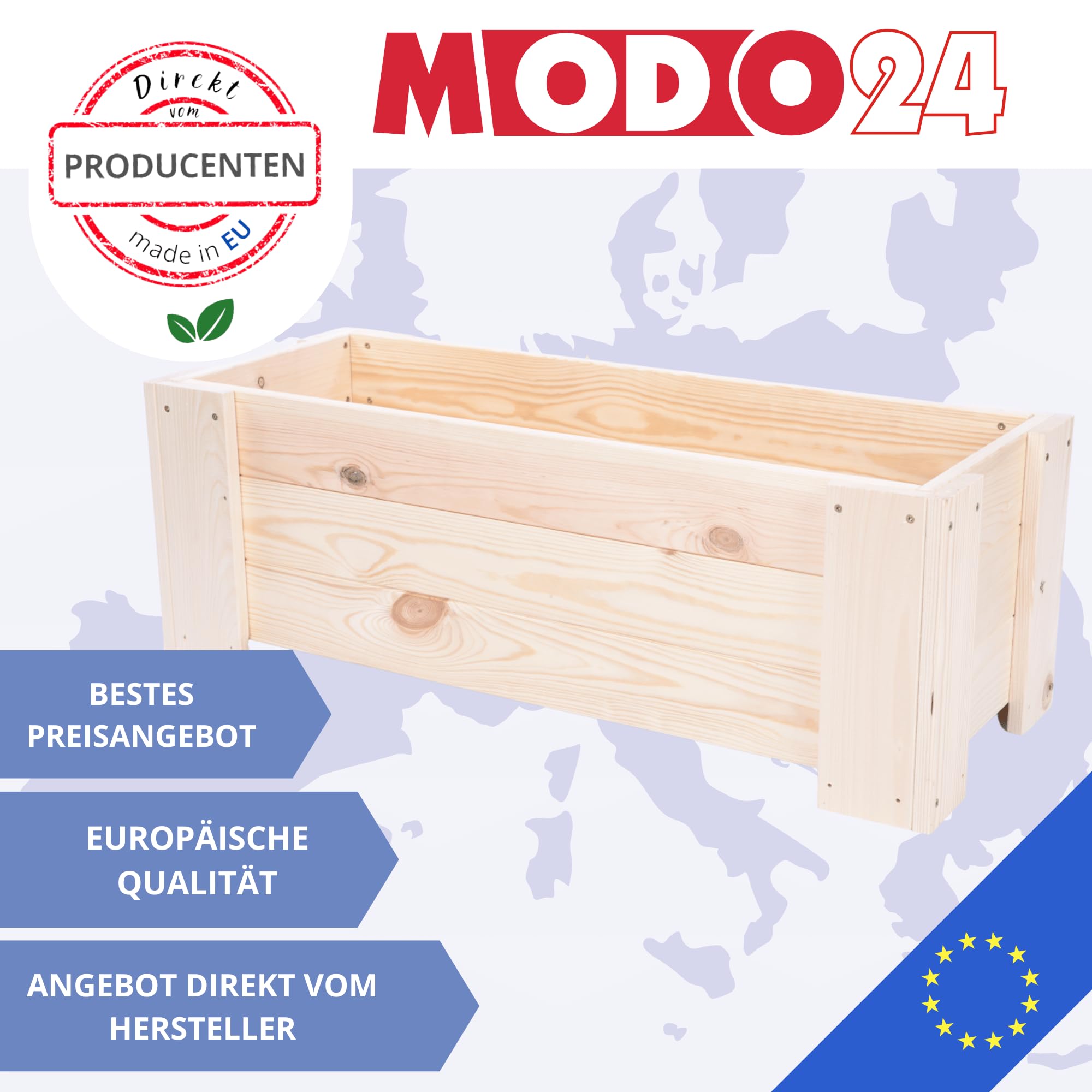 Pflanzkübel aus Holz, Hochbeet mit Schutzfolie, Kiefernholz Pflanzkasten Blumenkasten für Outdoor Garten Terrasse Balkon, Wetterfest, Stabil & Dekorativ, 30x137x33 cm Farbe: Grau imprägniert