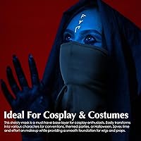 Vista 6 de Achiou - Pasamontañas con Máscara Facial, Máscara de Esquí para Hombres y Mujeres de Fútbol, Ligera Sheisty, Ninja Sheisty Capucha Solar UV