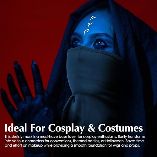 Miniatura 5 de Achiou - Pasamontañas con protección UV, seda de hielo, para hombres y mujeres, capucha para ciclismo, escalar, correr