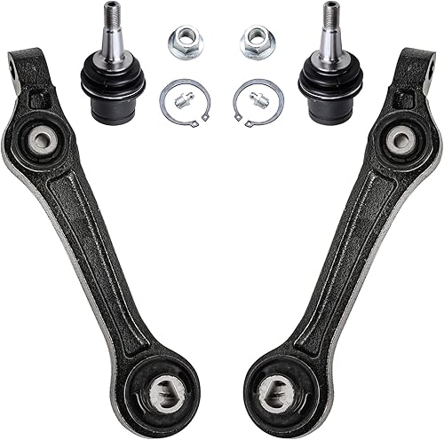 Detroit Axle - Kit de brazos de control frontal RWD para Chrysler 300 Dodge Challenger Charger Magnum, 2 brazos de control inferiores, 2 rótulas