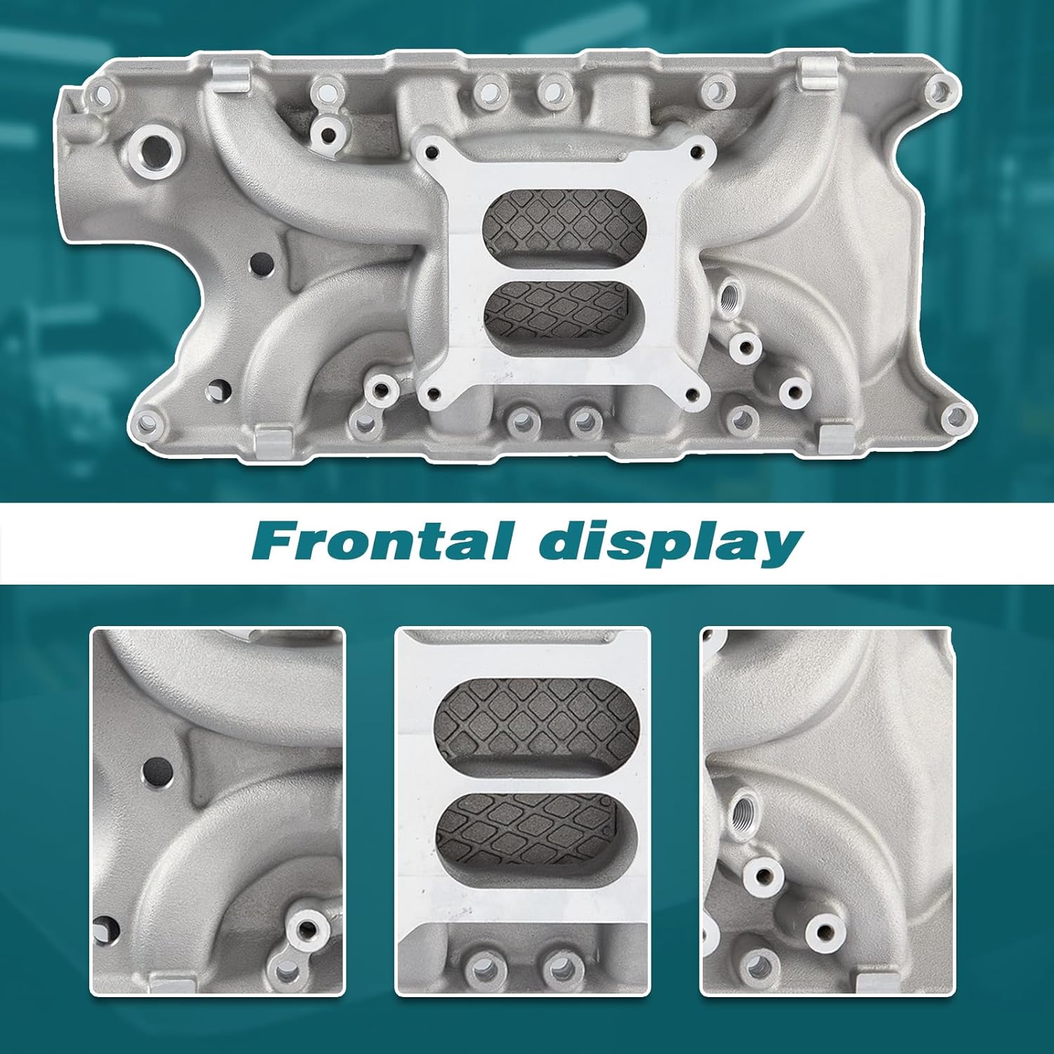 7121 8124 RPM Intake Manifold Aluminum Dual Plane Compatible with Ford Windsor Small Block SBF 1962-2001 260 289 302W V8 Idle-6,500 DM-3212-N Silver