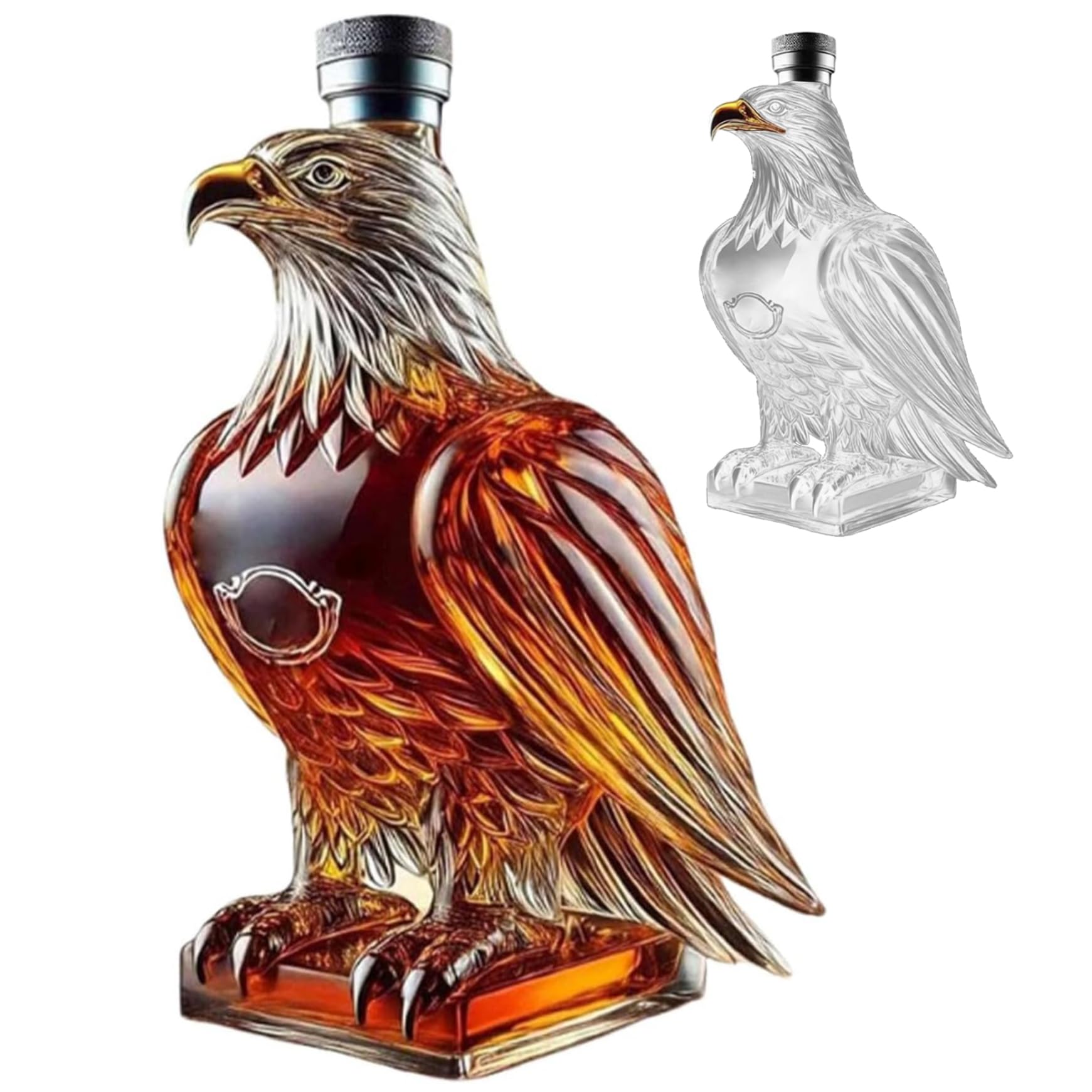Xoeryoy Eagle Whiskey Bottle, Eagle Shape Whiskey Decanter, Unique Decorative Glass Decanter, Wine for Lovers, Dad, Husband and Boyfriend