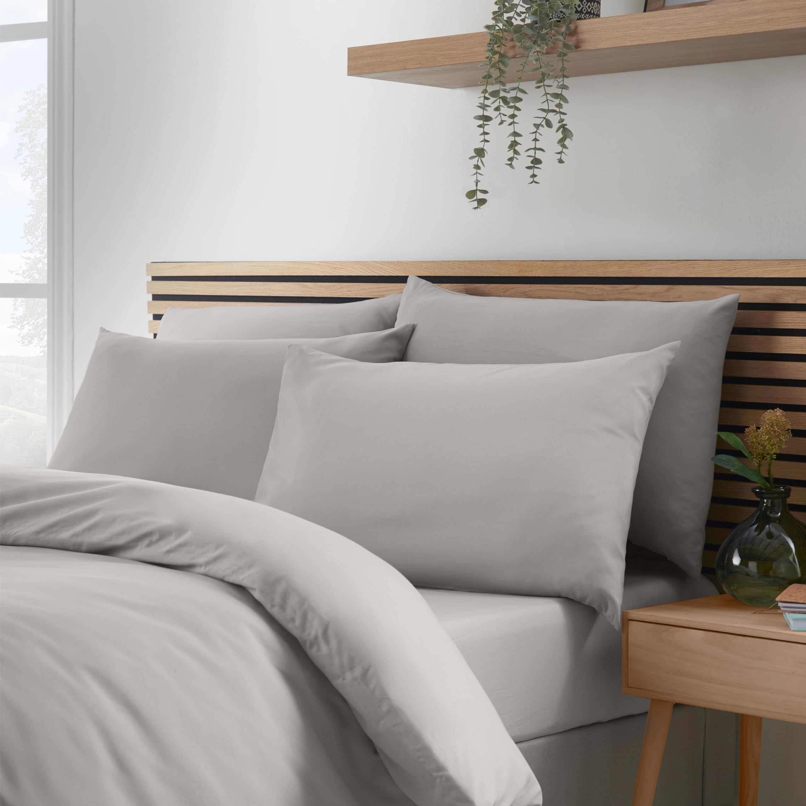 Catherine Lansfield Grey So Soft Easy Iron Standard Pillowcase Pack Of 4