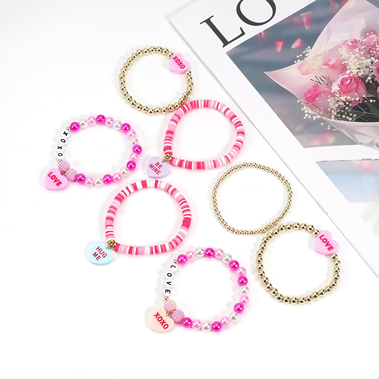 Ardorchid USA Flag Bracelets Valentine's Day Heishi Bracelets St. Patrick's Mardi Gras Beaded Bracelets Easter Rainbow Juneteenth Rasta Bracelets - Image 4