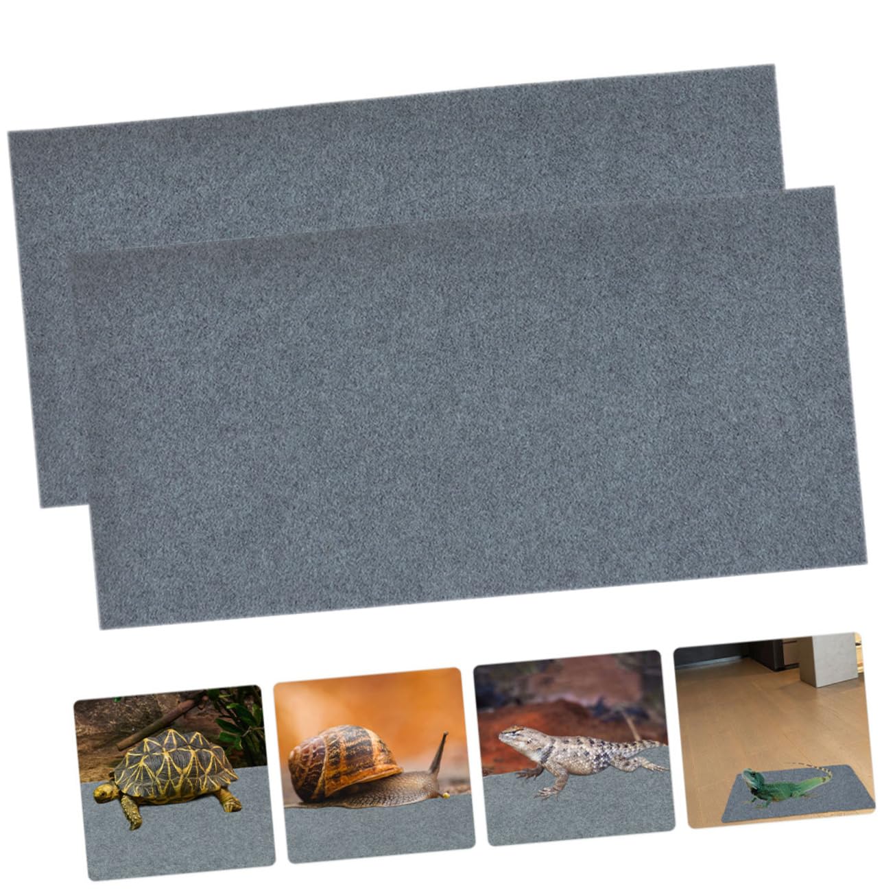 Tappeto per Terrario Rettili 2 Pezzi in Poliestere per Box | Serpente e Lucertola, Accessorio per Pet Box, Formato Pratico per Allestimento Interno