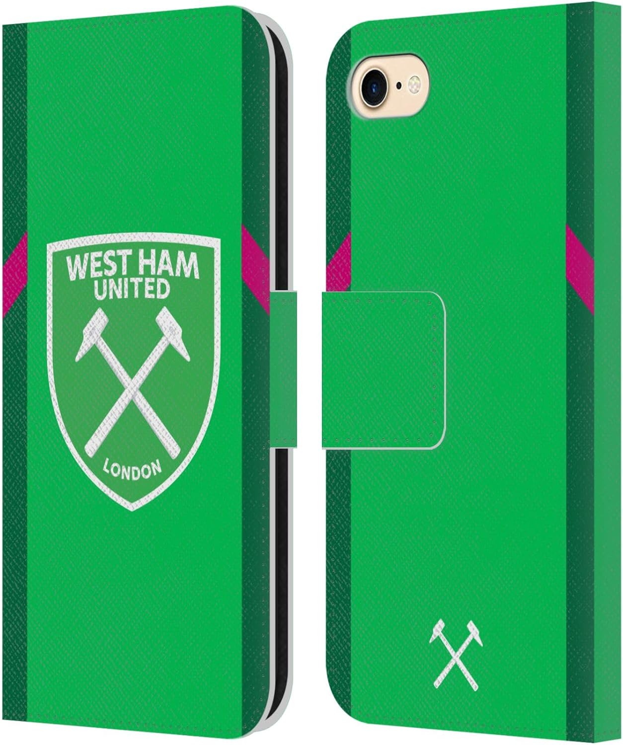 Head Case Designs Officially Licensed West Ham United FC Home 2023/24 Crest Kit Leather Wallet Case Compatible with Apple iPhone 11