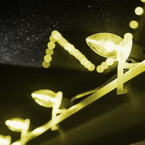 Miniatura 10 de Juego de 25 salidas de iluminación navideñas C9 LED de Navidad  Luces de filamento LED C9 de color blanco cálido  Bombillas de Navidad C9 para uso