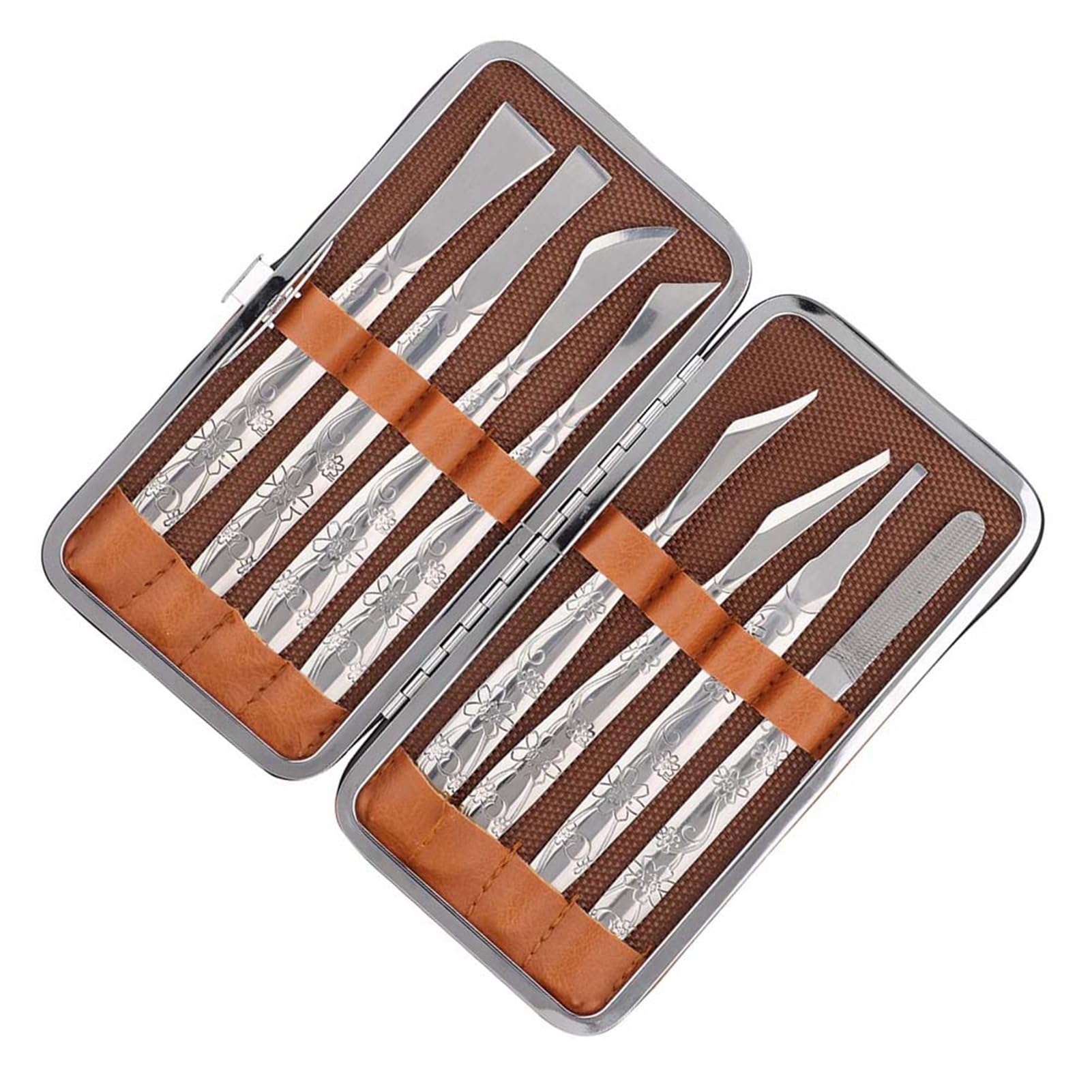 8-Piece Stainless Steel Pedicure Foot File and Callus Remover Set