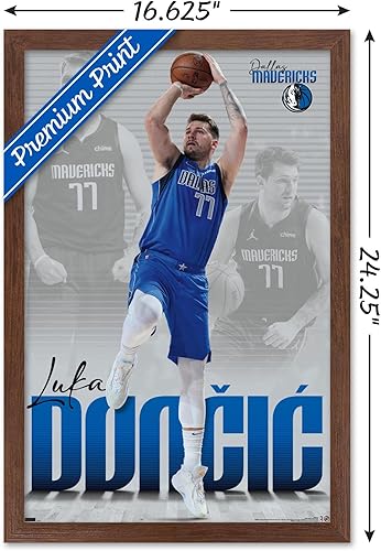 Miniatura 50 de Trends International NBA Dallas Mavericks - Póster de pared de Luka Doncic 22, 22.375 x 34 pulgadas, versión enmarcada en negro Versión enmarcada