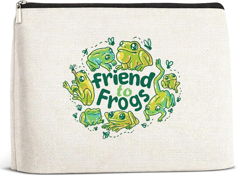 Frog Gifts Makeup Bag for Women, Frog Lover Gifts for Friends Sisters