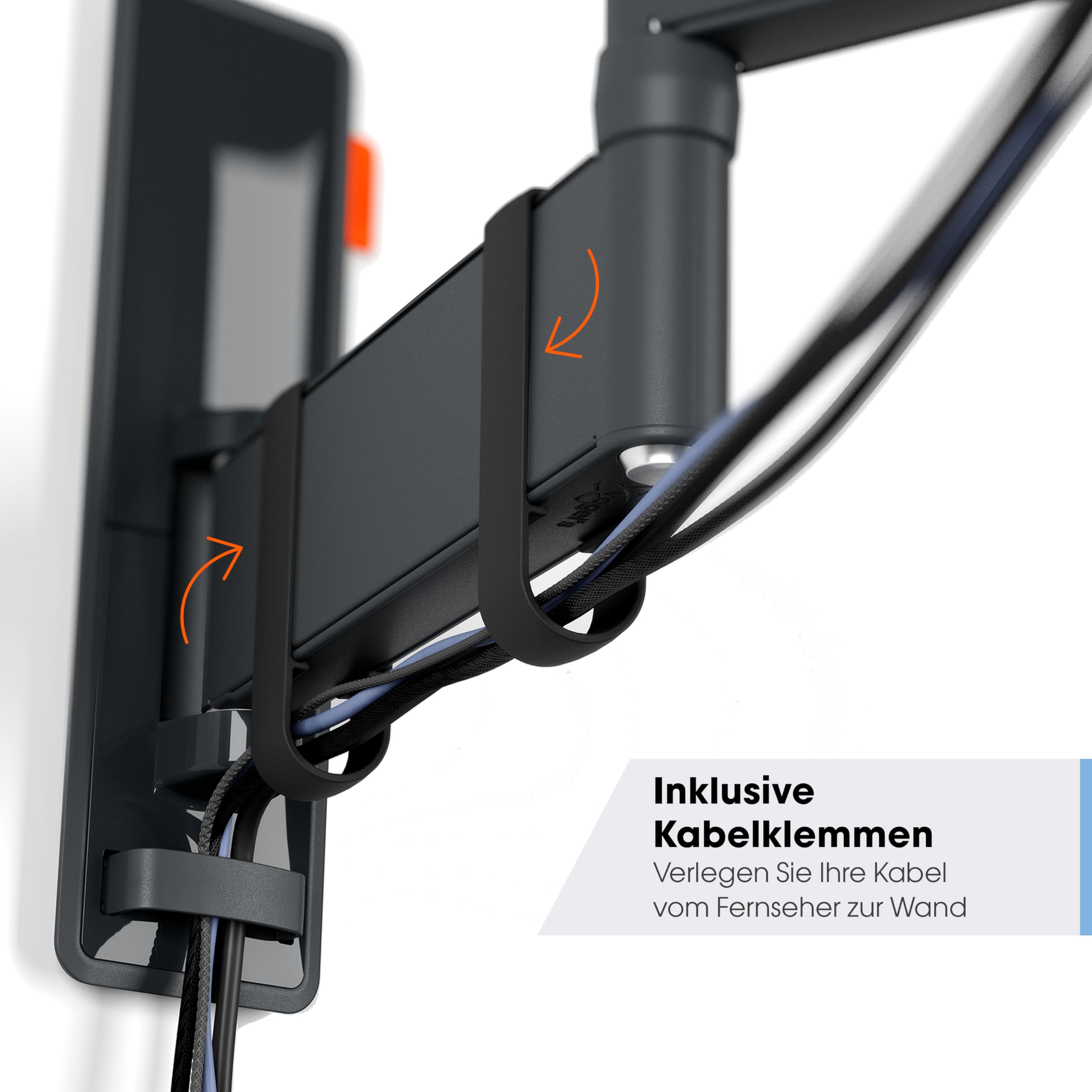 Vogel's TVM 3447 Vollbewegliche TV-Wandhalterung für 32-65 Zoll Fernseher | Bis Zu 180° Schwenkbar mit Premium-Gelenke, 20° Neigbar, 25 kg Tragkraft, TÜV-Zertifiziert, VESA 400x400, Inkl. Fischer-Dübel
