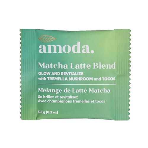 Miniatura 2 de Amoda Matcha Latte Blend - Un café con leche matcha de coco revitalizante con hongo tremella y tocotrientoles. Orgánico, vegano - 10 sobres
