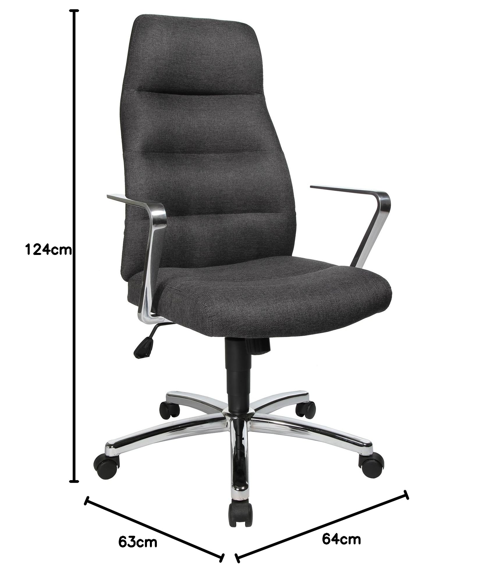 Topstar NC79RDC2 Chefsessel Chairman, 63 x 64 x 124, stoff anthrazit