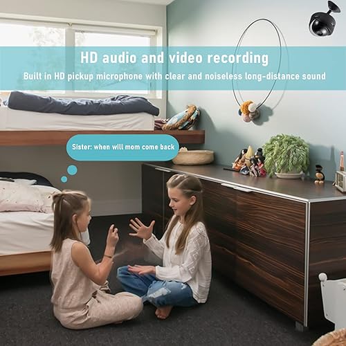 Miniatura 2 de ARMERI Mini cámara WiFi, cámara inalámbrica, cámara web WiFi 2.4G, batería incorporada, cámara de seguridad HD 1080p, cámara inteligente con visión