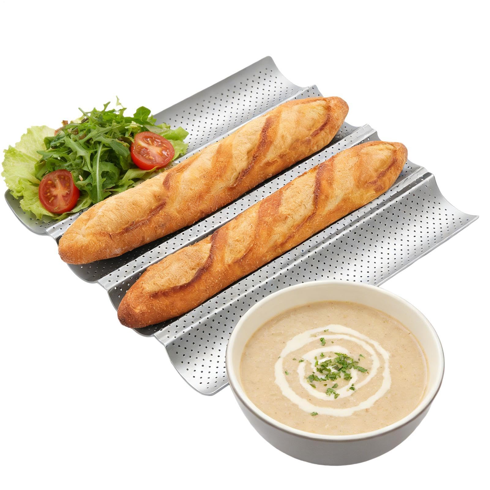 Moule pour la cuisson au four à 4 rainures pour sandwich et pain français maison
