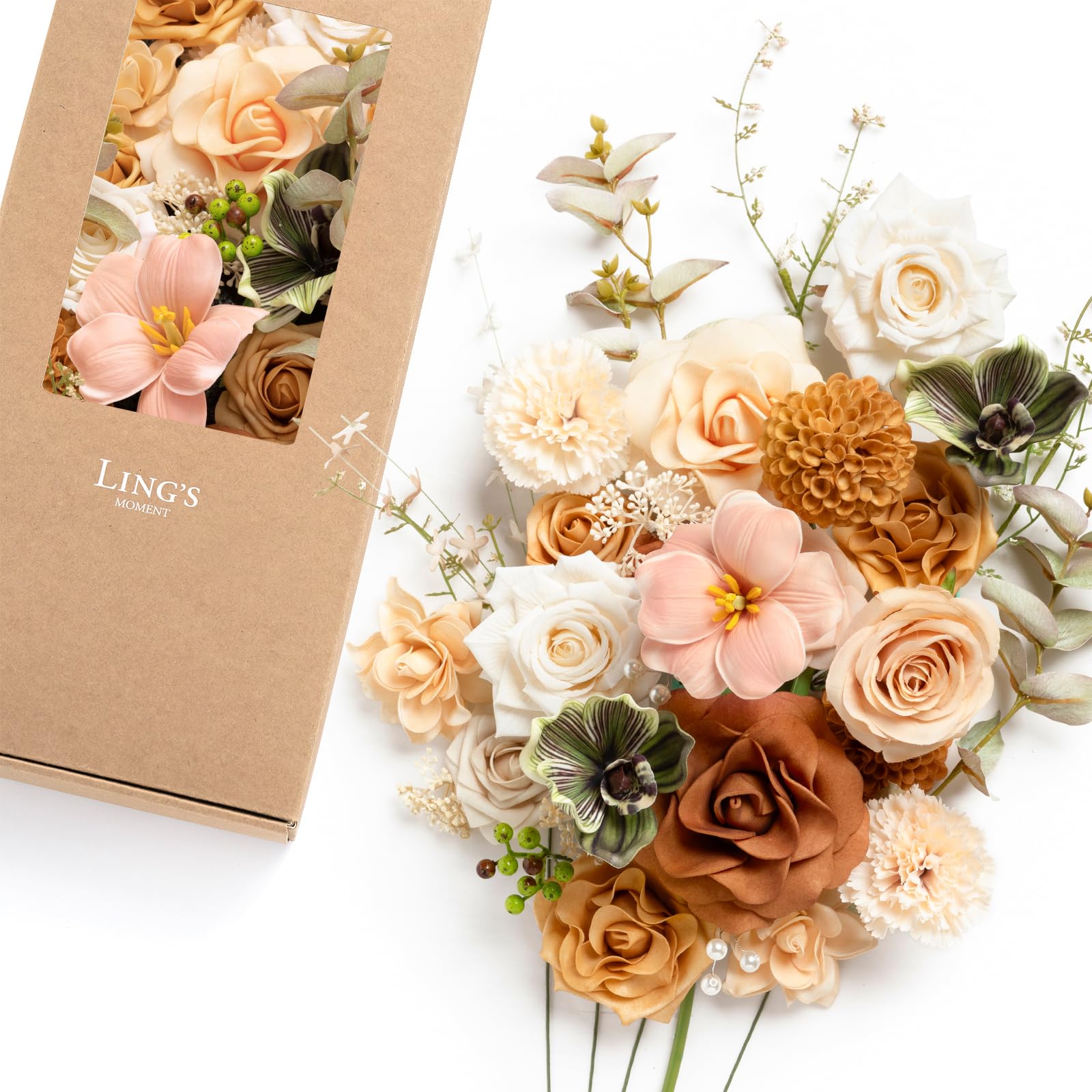 Amazon.com: Ling's moment Fake Flowers Box, Faux Artificial
