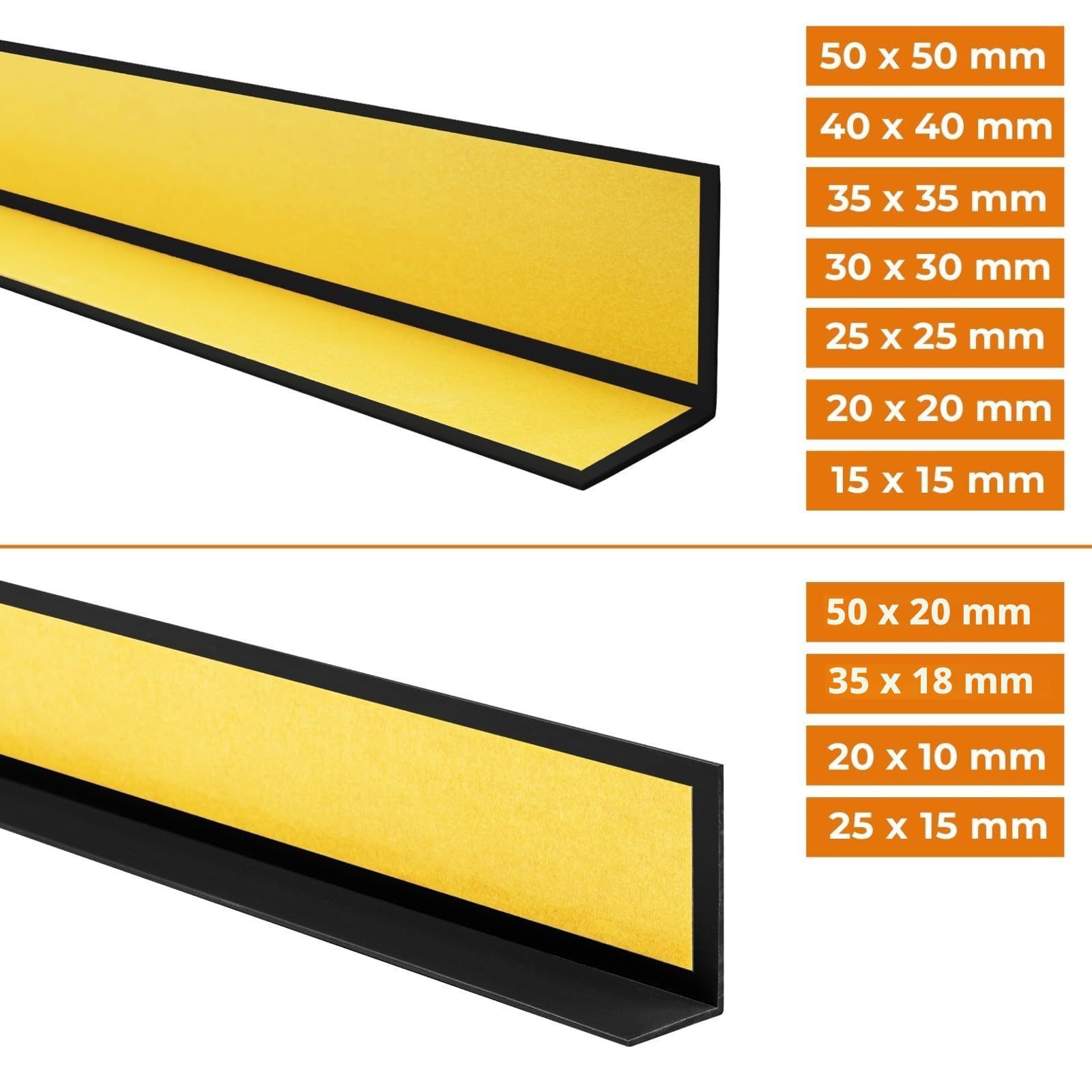QUEST Profilo Angolare in PVC Rigido Autoadesivo 15x15mm 100cm Bianco
