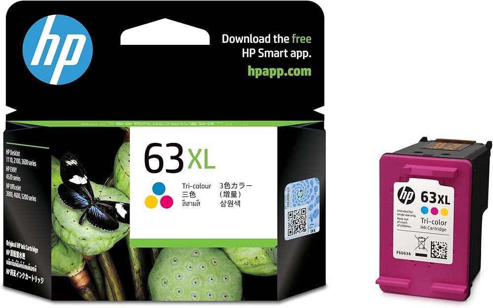 【未使用】HP 63XL トライカラー オリジナルインクカートリッジ　3個セット 未使用】HP 63XL トライカラー オリジナルインクカートリッジ 3個