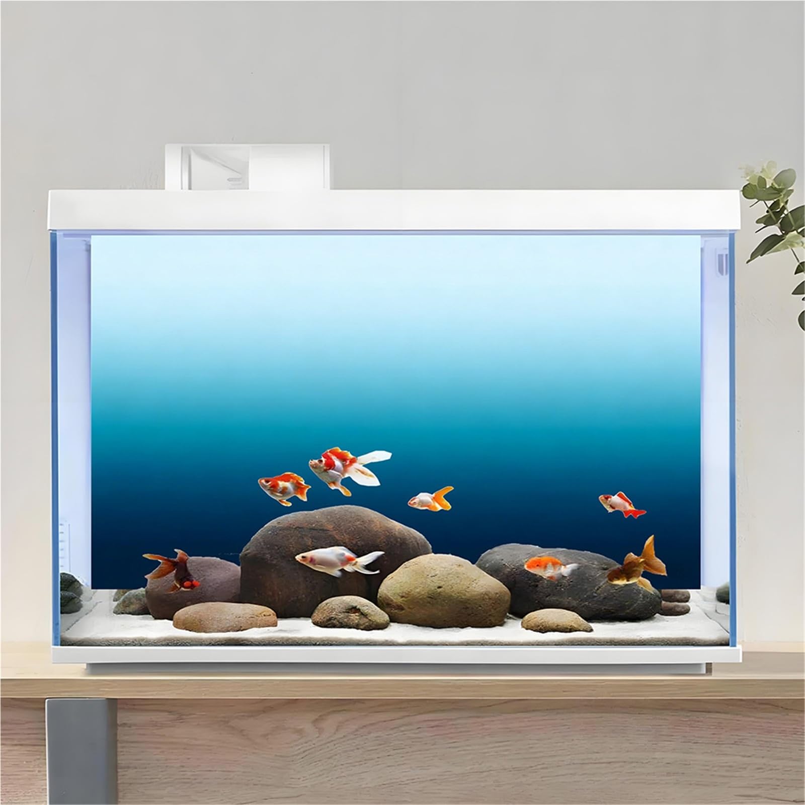 Aquarium Folie Rückwand Weiß-blauer Farbverlauf-Aquarium-Hintergrund