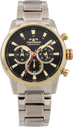 Technos T6A45GH Mens Watch, Silver, Dial Color - Black, Watch Chronograph