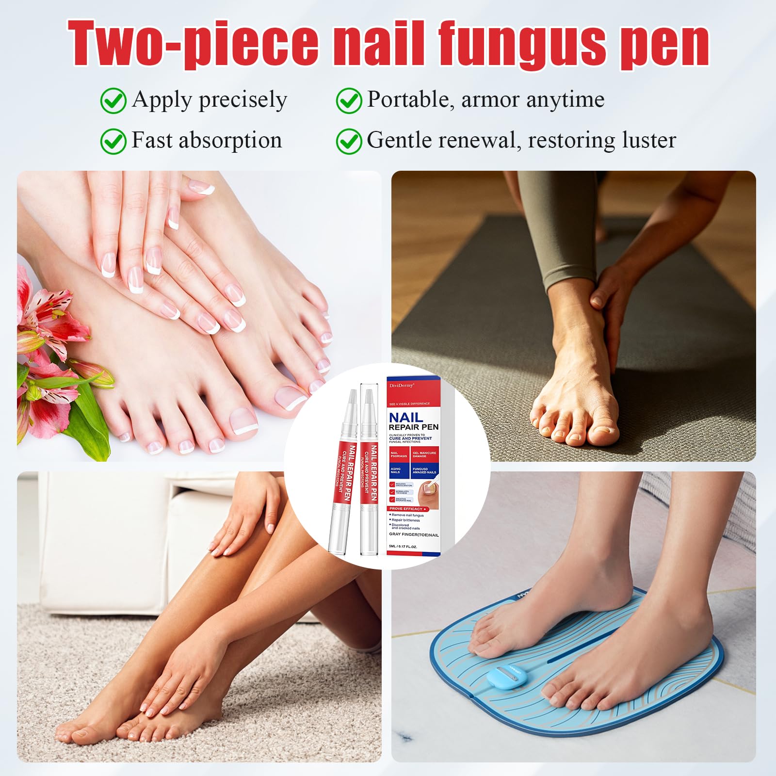 2 Pezzi Penna per la Cura delle Unghie, Set di Nail Care Pen, Nutrire Le Unghie, cura cosmetica delle unghie, Nail Care Pen Portatili per Pulite e Ordinate