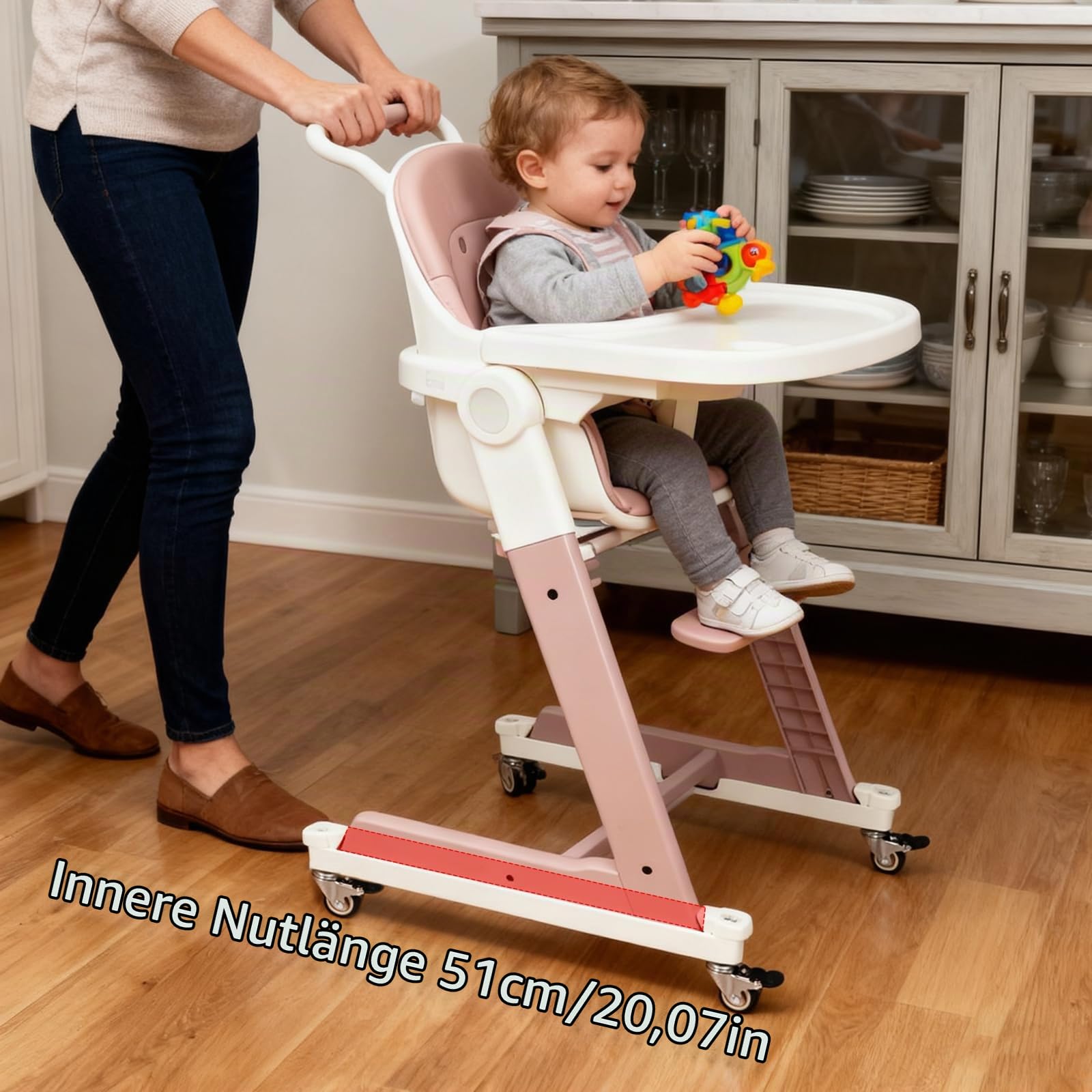 Räder kompatibel mit Hochstuhl, Rollen Räder passend für Stokke Tripp Trapp Hochstuhl mit Sicherheitsverriegelungen Leichtgängige und Leise Hartbodenrollen für Jeden Boden