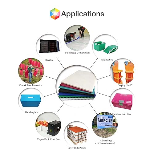 Miniatura 2 de Paquete de 5 láminas de plástico corrugado blanco de 18 x 24 pulgadas horizontal