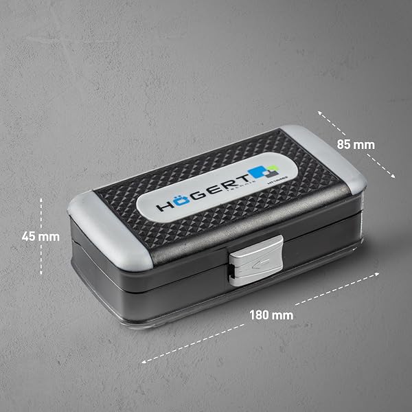 Högert Technik - Pequeño Juego de Herramientas, Caja de Herramientas, Maletin Herramientas, Juego de Llaves de Vaso y Equipamiento 1/4, Mecanismo de Trinquete con 72 Dientes - HT1R462, 38 Piezas 38 teilig - 5