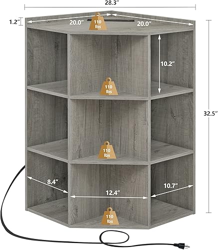 Miniatura 9 de Iwell Armario de almacenamiento grande, con 2 cajones y gabinete esquinero de esquina para almacenamiento de juguetes en cubo de esquina para