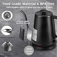 Vista 3 de 1L Electric Gooseneck Kettle, Tea Kettle for Boiling Water, Gooseneck Electric Kettle for Coffee & Tea, Fast Boiling for Pour Over, Auto Shut-Off