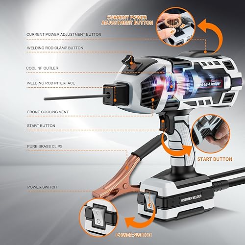 Miniatura 7 de Máquina de soldadura portátil de mano 110 V 120 Amp ARC soldadora de mano con inversor IGBT 5 ajuste de corriente variable para varillas de
