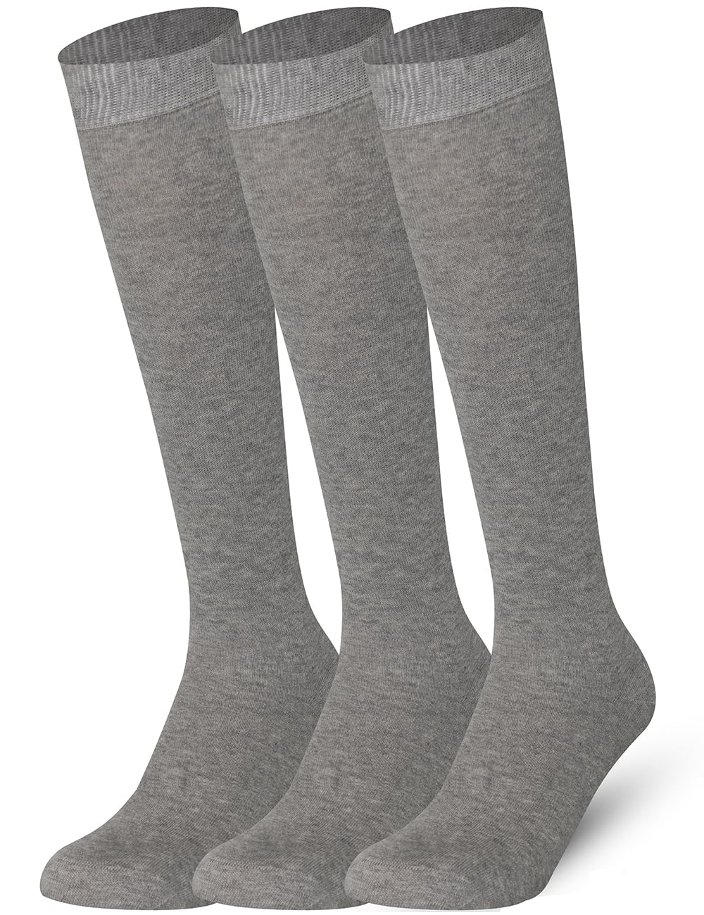 Mysocks Kids Knee High Socks 3 Pairs Seamless Toe Plain Colour