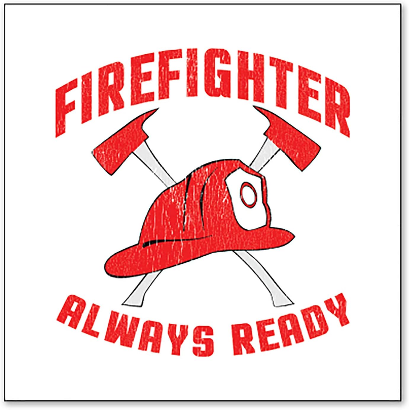 DistinctInk カスタムバンパーステッカー - 6インチ x 6インチ 装飾デカール - 白背景 - 消防士 - いつでも準