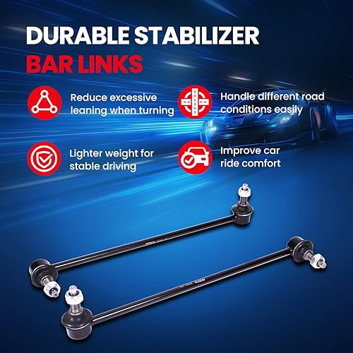 Miniatura 2 de MOCA K750610 K750611 - Barras estabilizadoras delanteras compatibles con 2011-2012 para Hyundai Sonata y KIA Optima construida antes del 1211 fecha