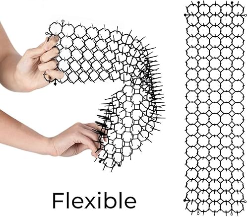 Miniatura 7 de Tapete antiarañazos para gatos con picos para interiores y exteriores, para jardín, valla, red anti gatos, tapón de excavación, tira de espinillas,