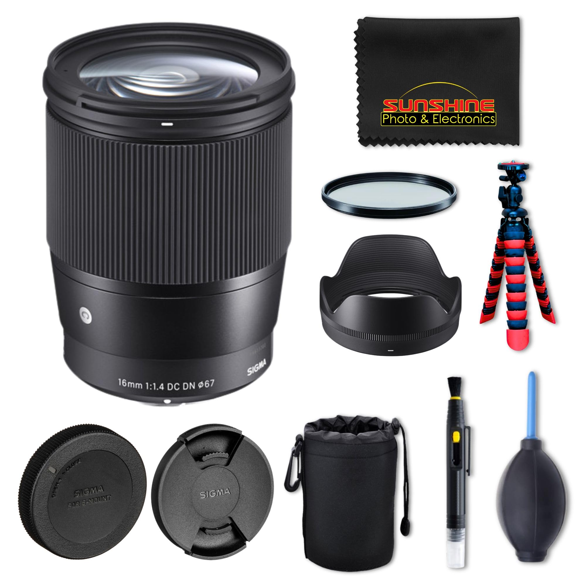 Sigma 16mm f1.4 DC DN Contemporary Lens for Sony E with Sunshine